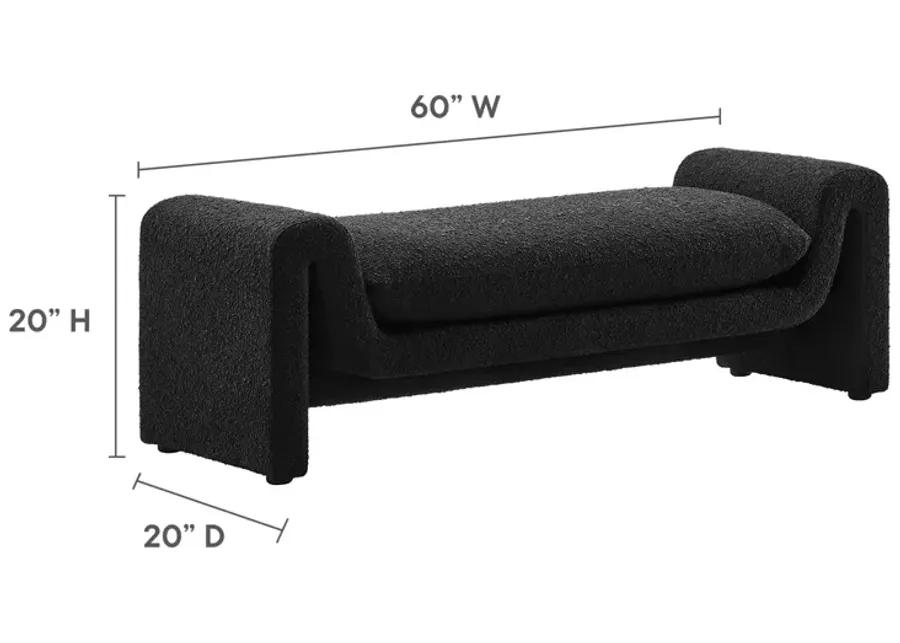 Waverly Boucle Fabric Bench