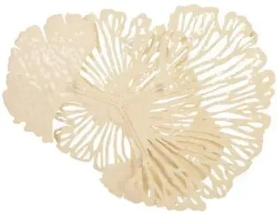 flower wall art, small, ivory, metal