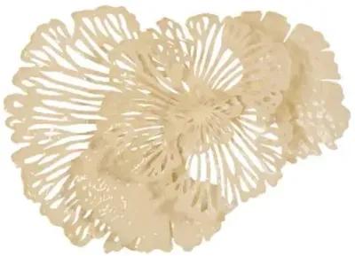 flower wall art, small, ivory, metal