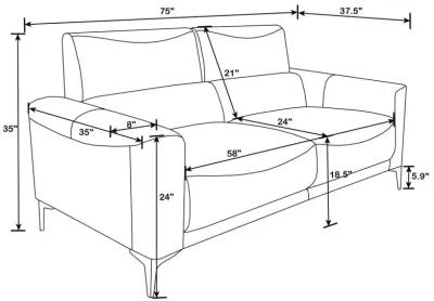 Glenmark Track Arm Upholstered Sofa Taupe