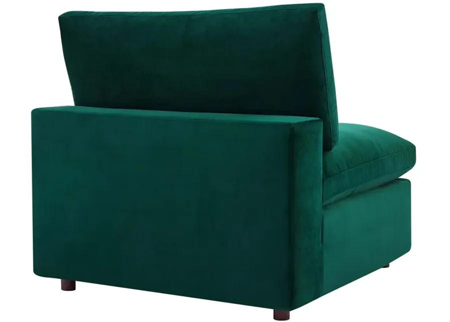 Commix Down Filled Overstuffed Performance Velvet Armless Chair