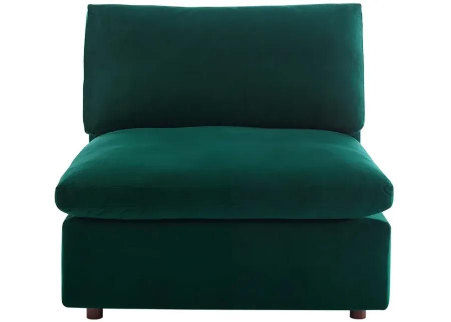 Commix Down Filled Overstuffed Performance Velvet Armless Chair