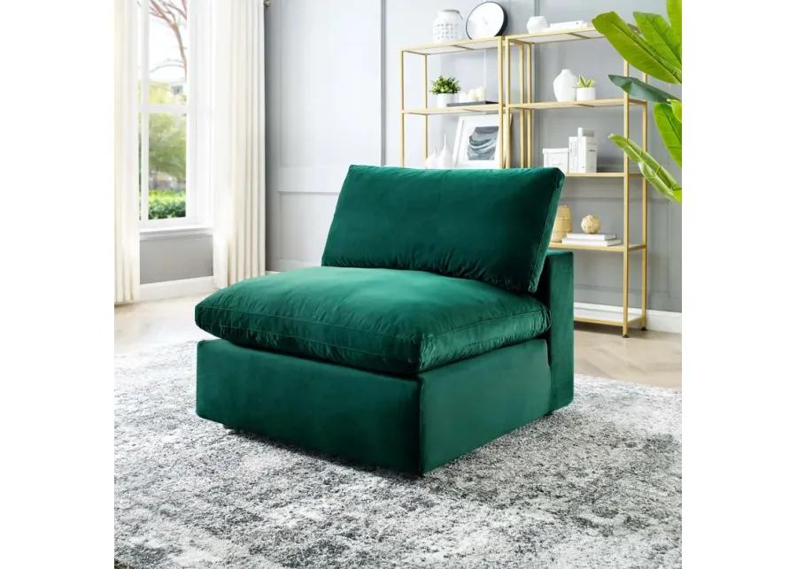 Commix Down Filled Overstuffed Performance Velvet Armless Chair