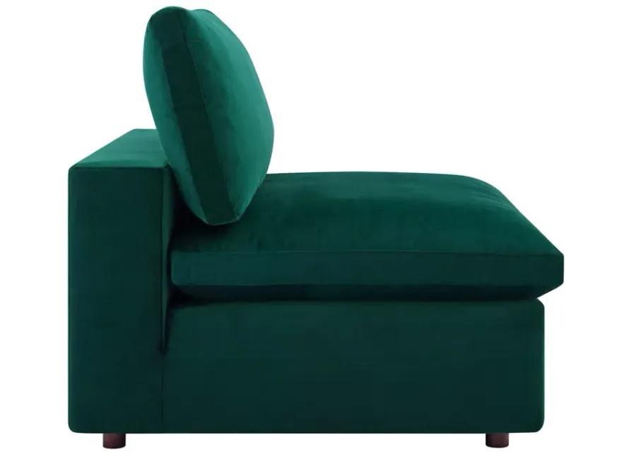 Commix Down Filled Overstuffed Performance Velvet Armless Chair