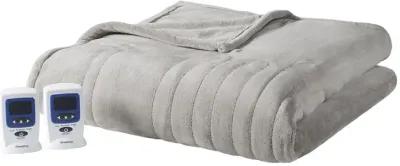 Beautyrest Microplush Gray Heated Blanket with Wifi Technology