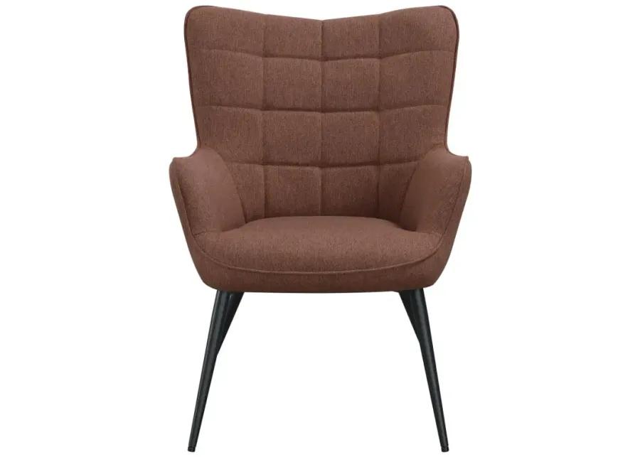 Carndonagh Upholstered Flared Arms Accent Chair with Grid Tufted