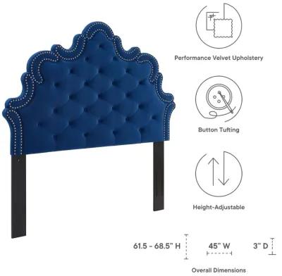 Arabella Button-Tufted Performance Velvet Twin Headboard