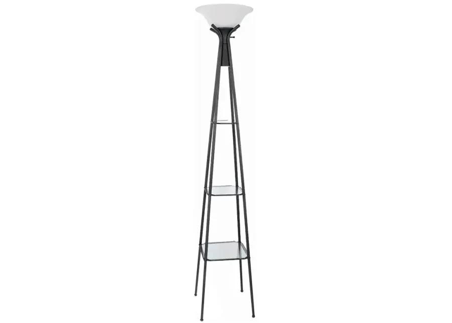 Gianni Versatile Shelf Tower Floor Lamp Charcoal Black