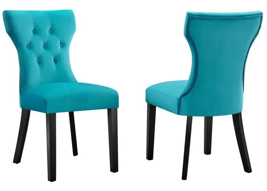 Silhouette Performance Velvet Dining Chairs - Set of 2