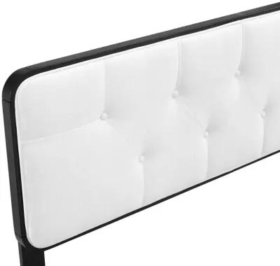 Collins Tufted Twin Fabric and Wood Headboard