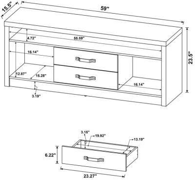 Burslem 2-Drawer Tv Console Grey Driftwood