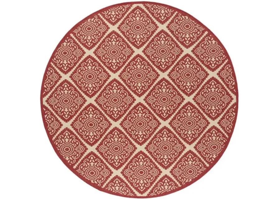 LINDEN 132 Collection LND132Q-6R Red / Creme 6'-7" X 6'-7" Round