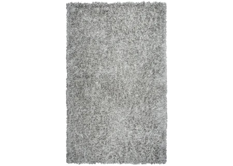 Urban Dazzle Light Gray Solid  Polyester / Lurex 7'6" x 9'6" Rectangle Rug