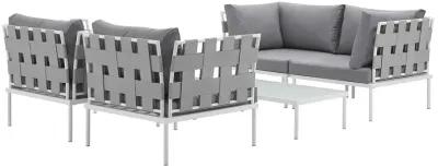 Harmony 5  Piece Outdoor Patio Aluminum Sectional Sofa Set