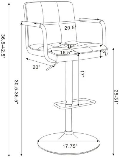 Palomar Adjustable Height Bar Stool White and Chrome