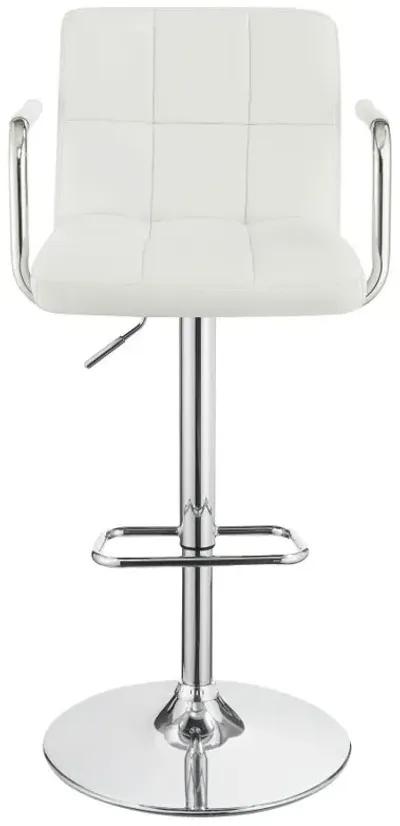 Palomar Adjustable Height Bar Stool White and Chrome