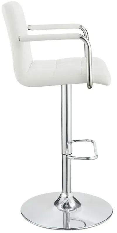 Palomar Adjustable Height Bar Stool White and Chrome