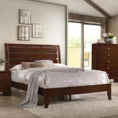 Serenity Full Panel Bed with Cut-out Headboard Rich Merlot