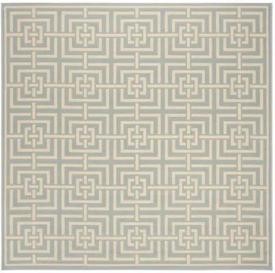 LINDEN 128 Collection LND128K-6SQ Aqua / Cream 6'-7" X 6'-7" Square