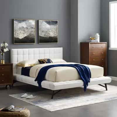 Julia Queen Biscuit Tufted Performance Velvet Platform Bed