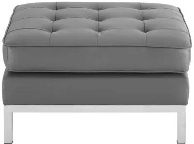 Loft Tufted Upholstered Faux Leather Ottoman