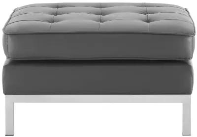 Loft Tufted Upholstered Faux Leather Ottoman