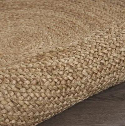 Nature Tan Contemporary Gradient Organic Jute Indoor Round Area Rug 7'6"