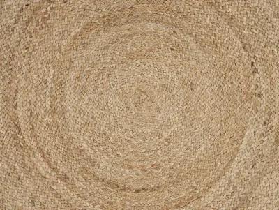 Nature Tan Contemporary Gradient Organic Jute Indoor Round Area Rug 7'6"