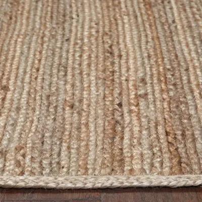 Nature Tan Contemporary Gradient Organic Jute Indoor Round Area Rug 7'6"