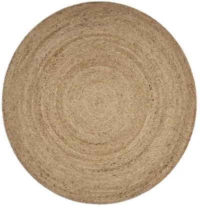 Nature Tan Contemporary Gradient Organic Jute Indoor Round Area Rug 7'6"