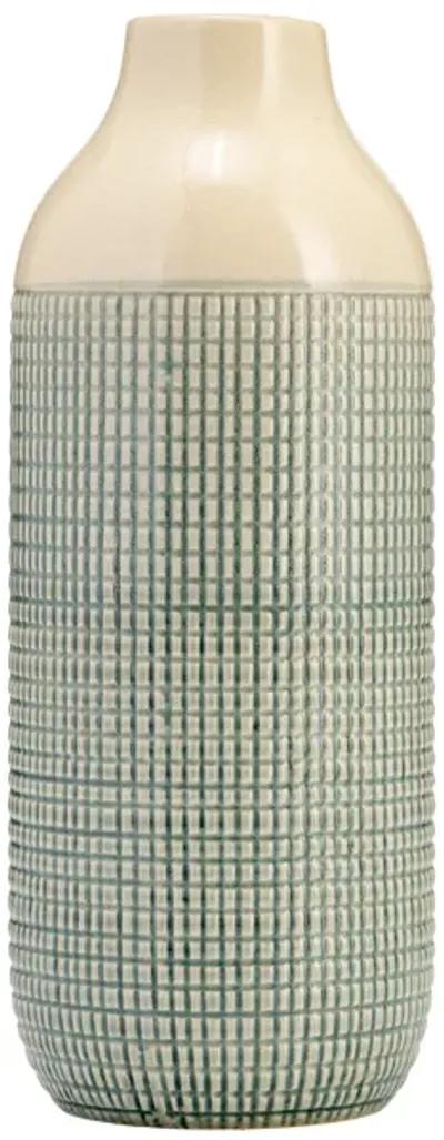 Cer, 12"h 3-tone Vase, Light Blue Green