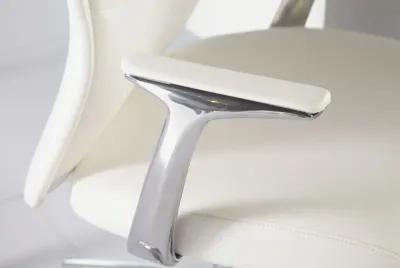 Crosby High Back Office Chair in White with Polished Aluminum Base