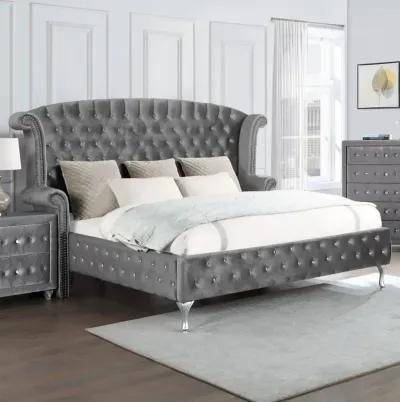 Deanna California King Tufted Upholstered Bed Grey