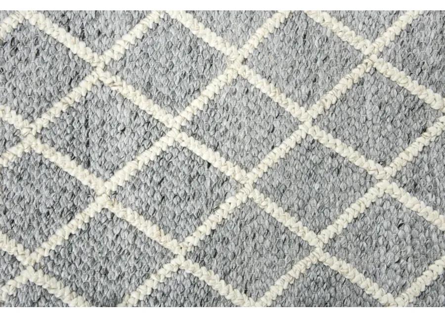 Ewe Complete me Gray Diamond/Woven Wool/Polyester 9'x12' Rectangle Rug