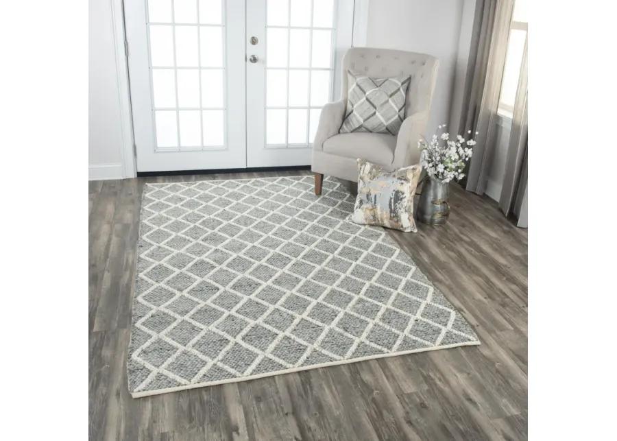 Ewe Complete me Gray Diamond/Woven Wool/Polyester 9'x12' Rectangle Rug