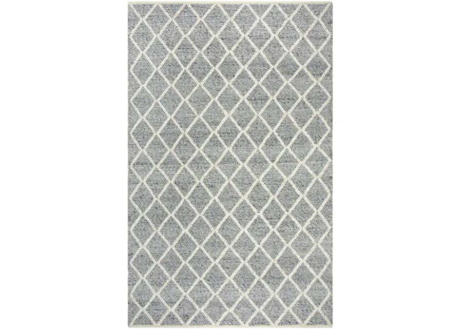 Ewe Complete me Gray Diamond/Woven Wool/Polyester 9'x12' Rectangle Rug