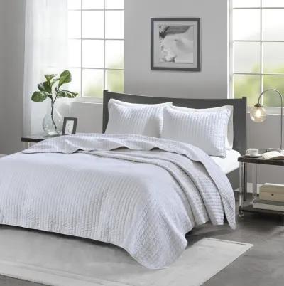 Madison Park Keaton White 3 Piece Quilt Set