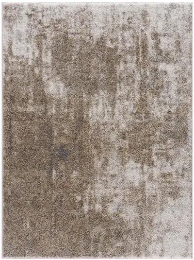 Madison Park Haley Grey/Cream Cozy Shag Abstract Area Rug