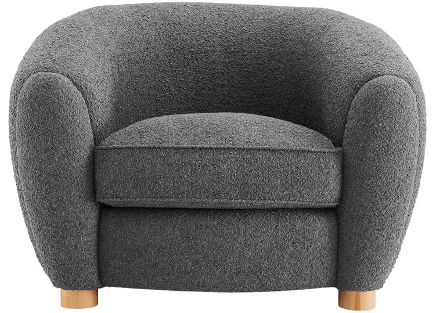 Abundant Boucle Upholstered Fabric Armchair