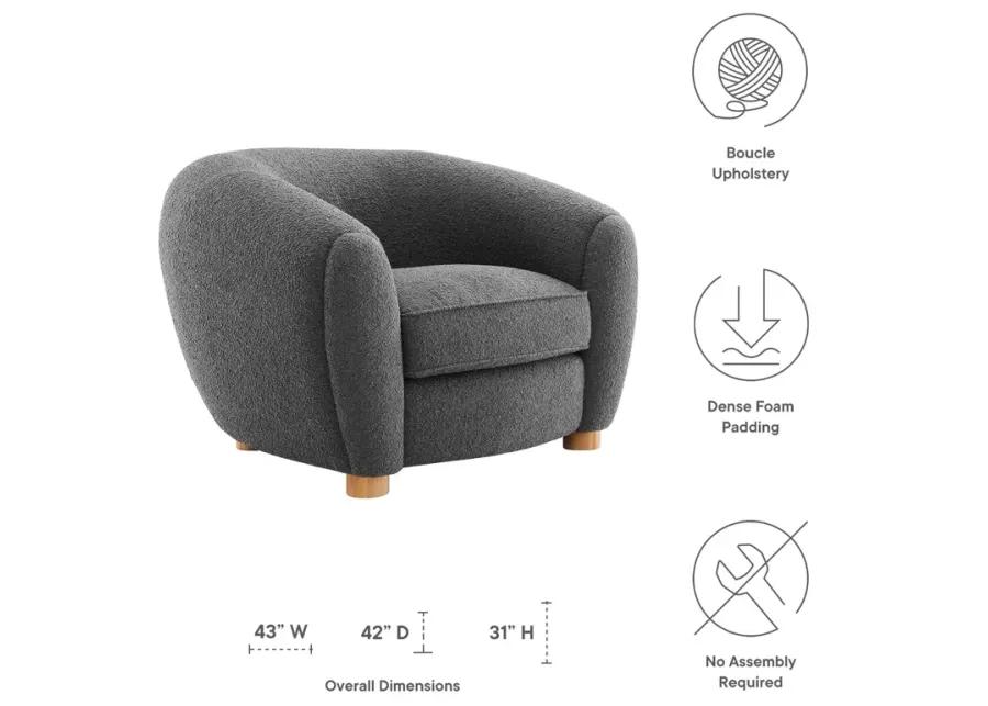 Abundant Boucle Upholstered Fabric Armchair