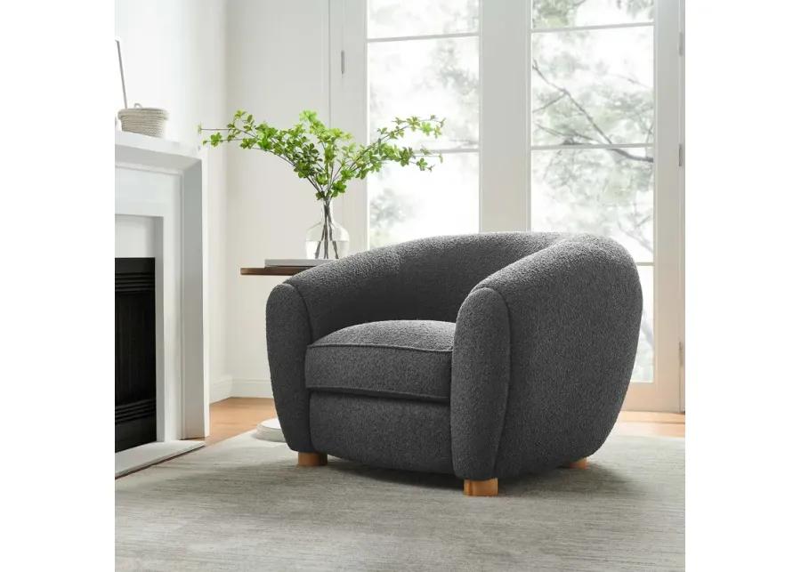 Abundant Boucle Upholstered Fabric Armchair