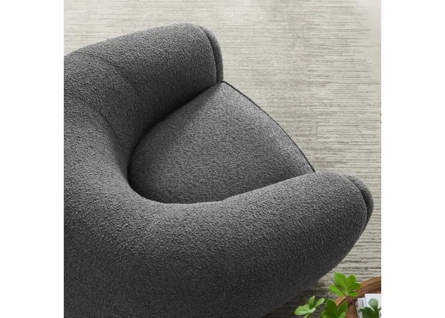 Abundant Boucle Upholstered Fabric Armchair