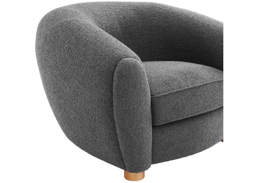 Abundant Boucle Upholstered Fabric Armchair