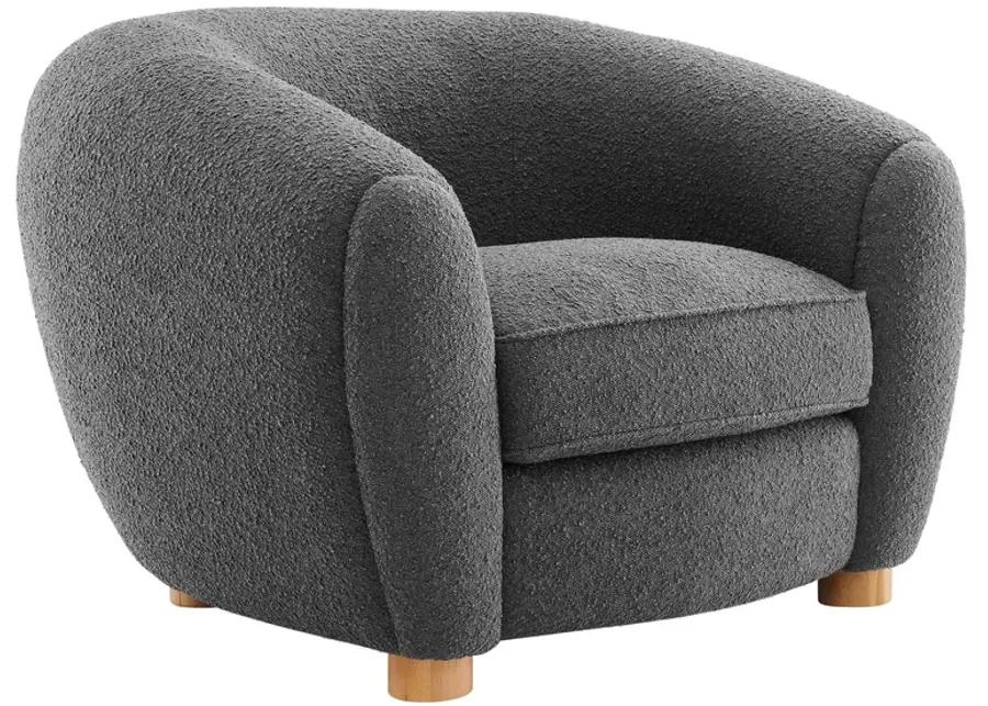 Abundant Boucle Upholstered Fabric Armchair