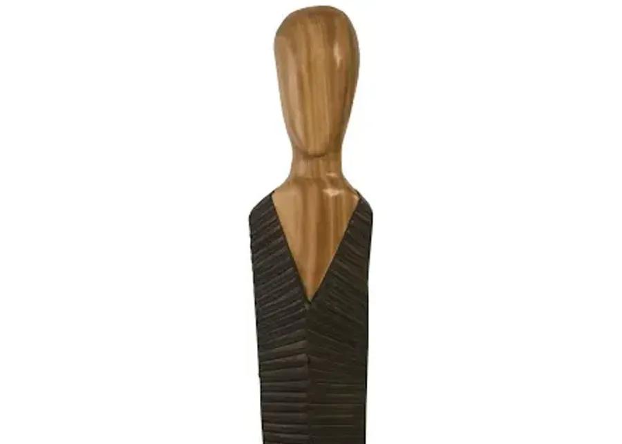 vested male sculpture, small, chamcha, natural, black, copper