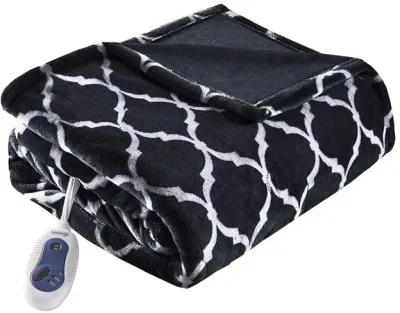 Beautyrest Heated Ogee Black Throw