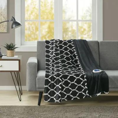 Beautyrest Heated Ogee Black Throw