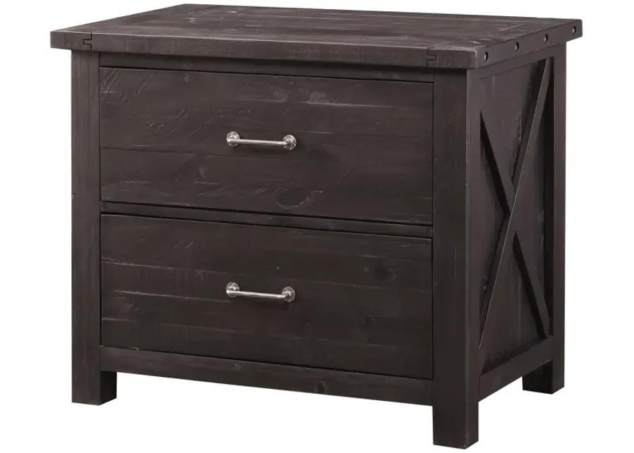 Yosemite Solid Wood Lateral File Cabinet in Cafe