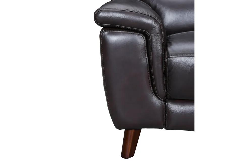 Lizette 78" Brown Leather Power Recliner Sofa with USB