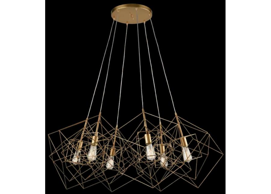 Connexions 48" Wide 6-Light Chandelier - Gold Leaf